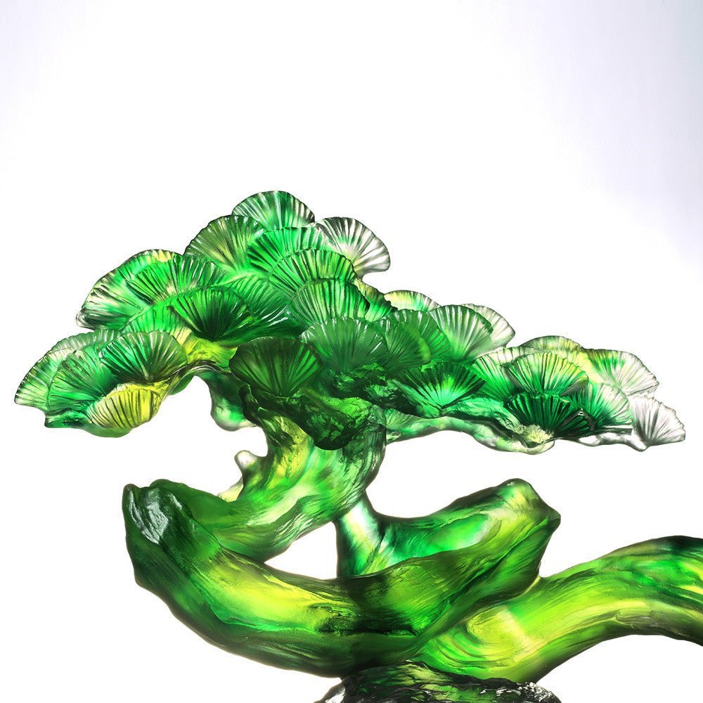 Crystal Ruyi, Feng Shui, Three-inlay Ruyi, Heavenly Pine - LIULI Crystal Art