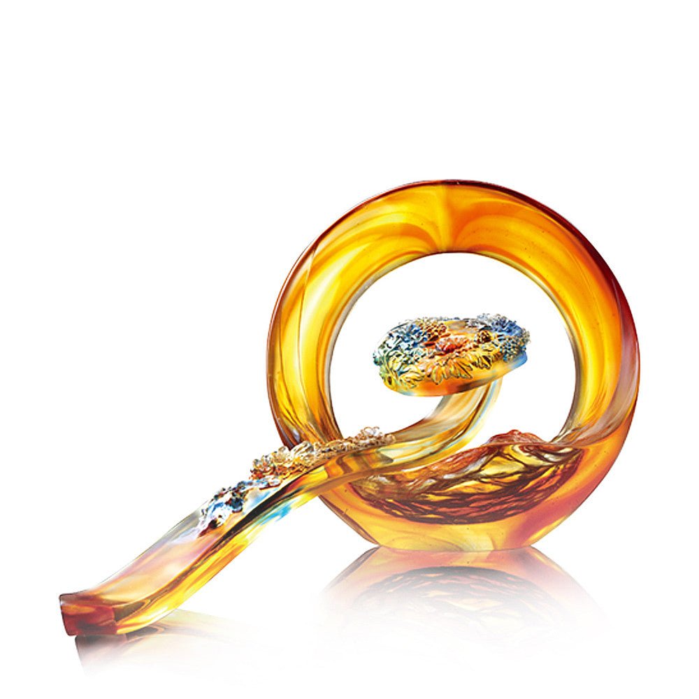 '-- DELETE -- Crystal Ruyi, Fengshui, Beautiful Floral Profusion of Ruyi - LIULI Crystal Art
