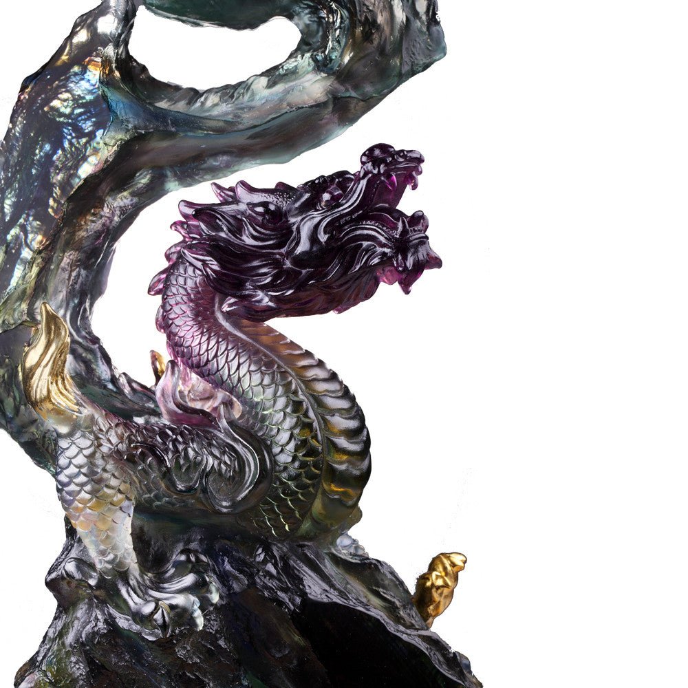 Crystal Treasure Vase, Feng Shui, Dragon of Earth Element, Heavenly Exaltation Baoping - LIULI Crystal Art