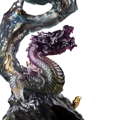 Crystal Treasure Vase, Feng Shui, Dragon of Earth Element, Heavenly Exaltation Baoping - LIULI Crystal Art