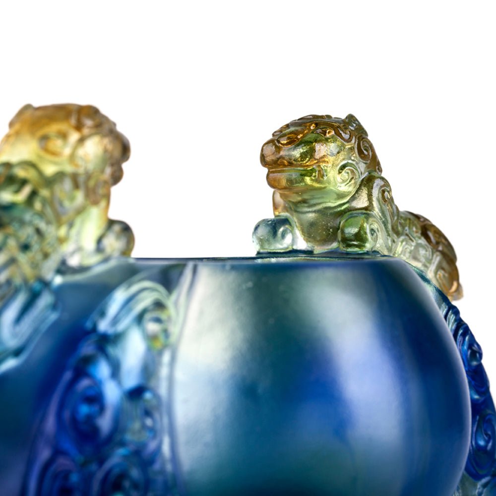 Crystal Vessel, Chinese Ding, A Majestic Duo - LIULI Crystal Art