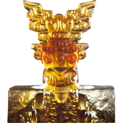 Crystal Vessel, Chinese Ding, Docility with Boldness-Ding of Dragon Rising - LIULI Crystal Art