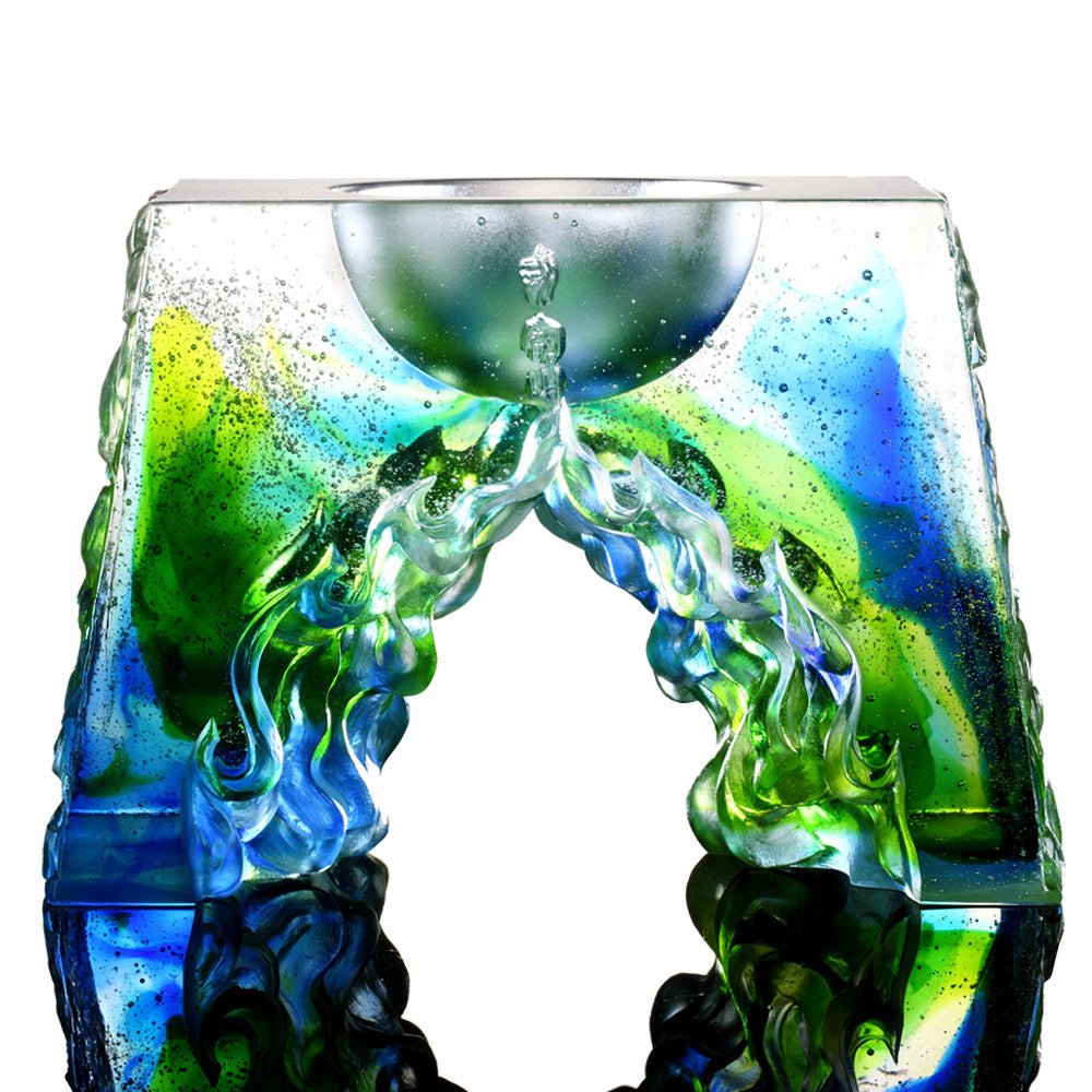 Crystal Vessel, Chinese Ding, Flourishing Ding - LIULI Crystal Art