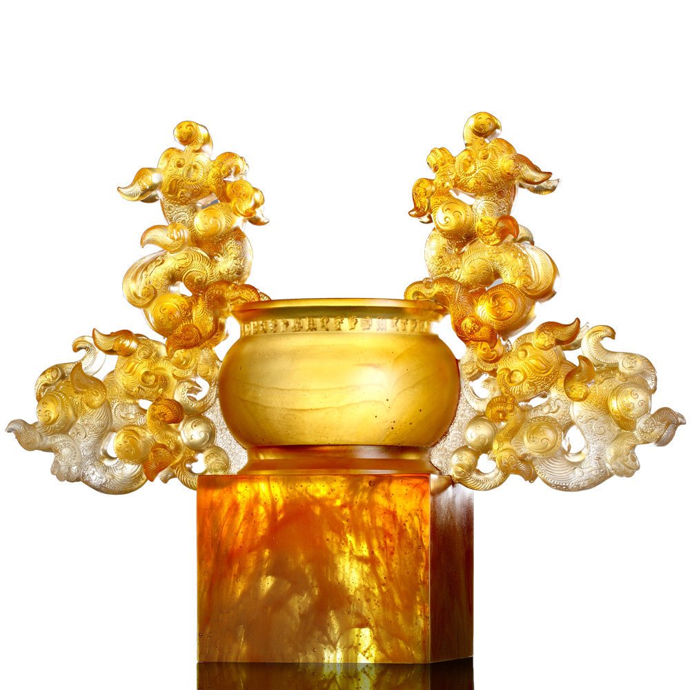Exultation of Heaven and Earth Ding (Nobility) - Dragon Vessel, Crystal Chinese Ding - LIULI Crystal Art
