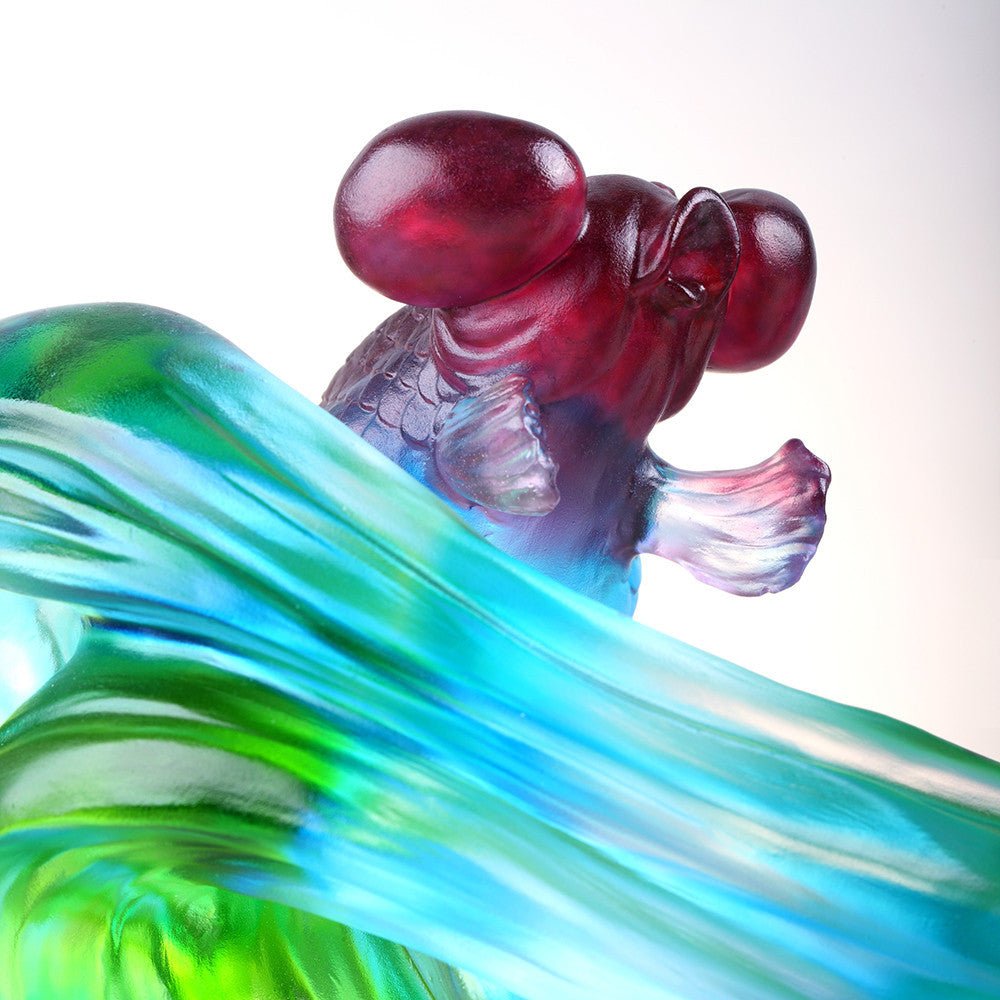 Gold Fish Figurine (Enjoyment) - Echo of Joy - LIULI Crystal Art