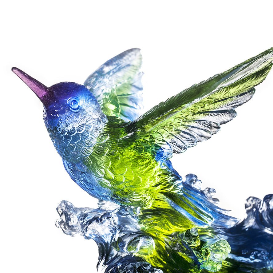 Crystal Animal, Hummingbird, Victory by Daybreak - LIULI Crystal Art