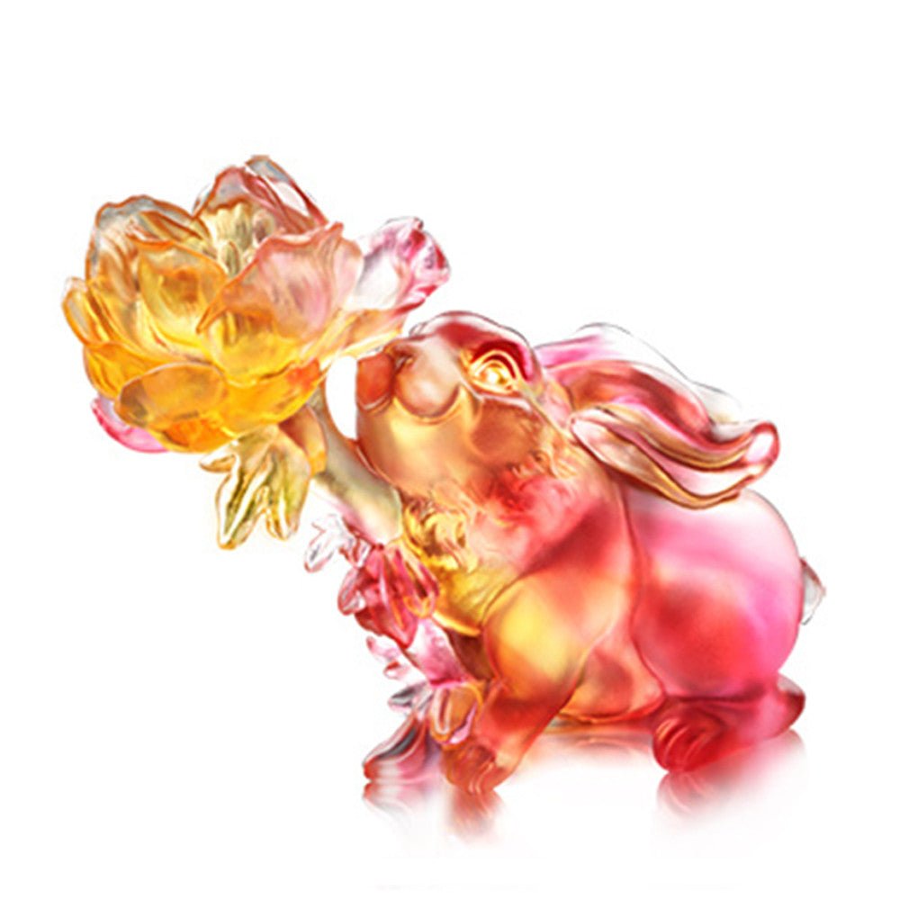 Lingering Fragrance of Goodness in the Heart (Goodness) - Bunny Rabbit Figurine - LIULI Crystal Art
