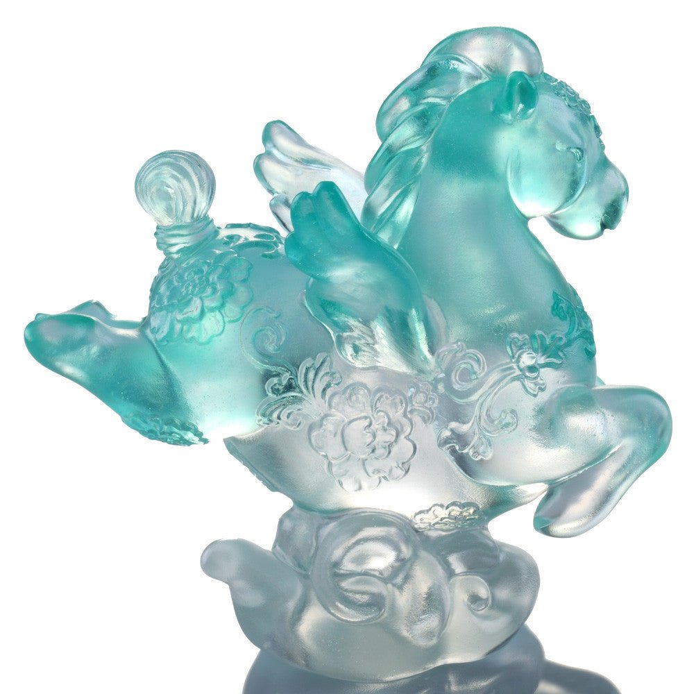 '-- DELETE -- Little Young Pegasus, Crystal Miniature Horse Figurine - Collect All 8 Colors - LIULI Crystal Art