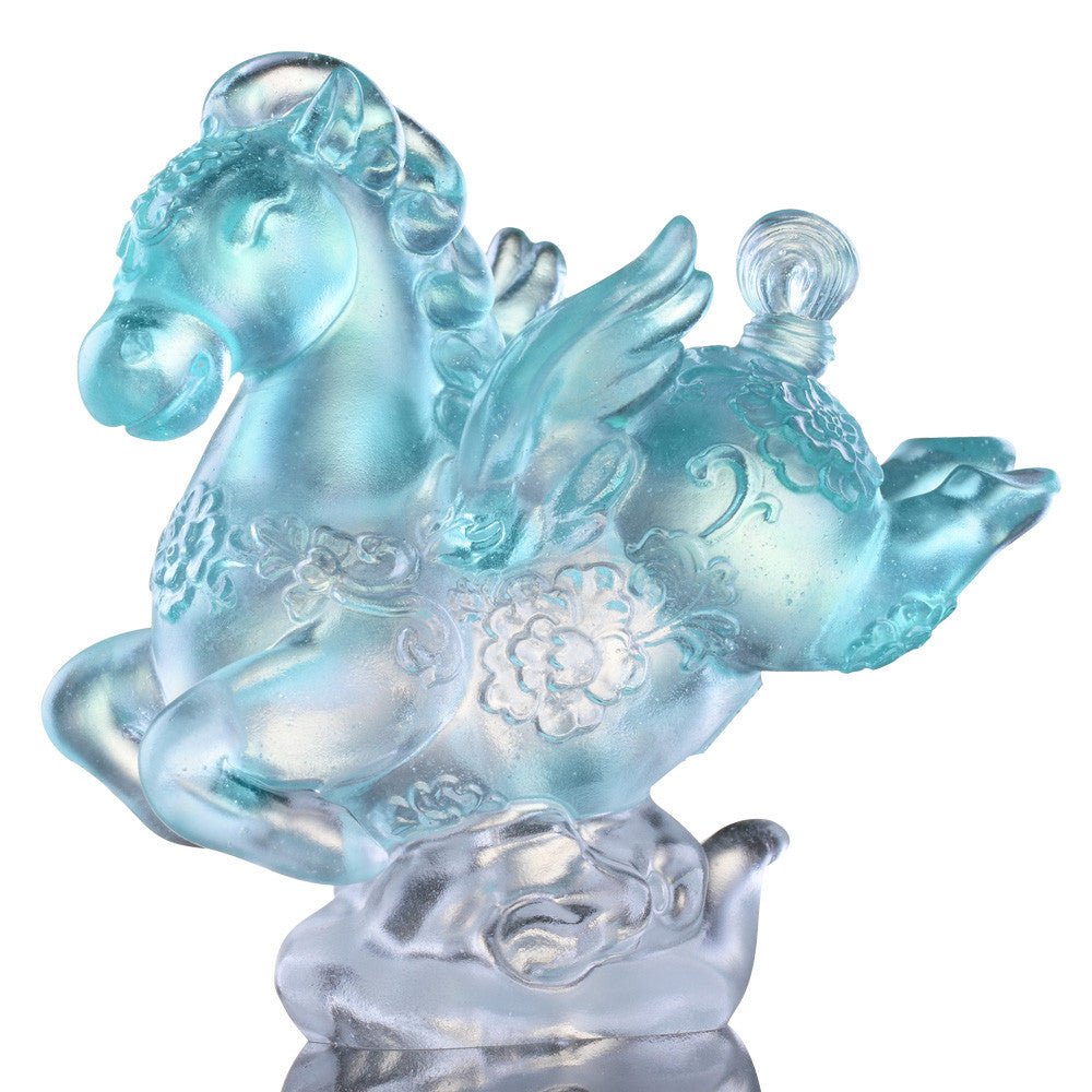 '-- DELETE -- Little Young Pegasus, Crystal Miniature Horse Figurine - Collect All 8 Colors - LIULI Crystal Art