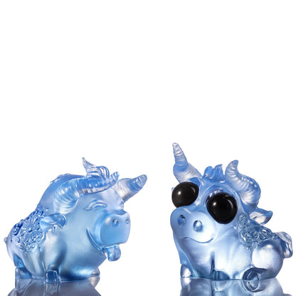 LIULI Chinese Year of the Ox Crystal Sculpture We Are Remarkable - LIULI Crystal Art