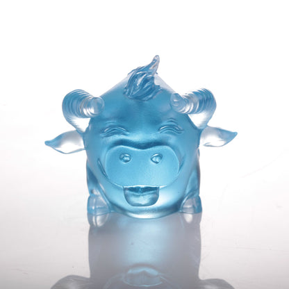 LIULI Chinese Year of the Ox Crystal Sculpture We Are Remarkable - LIULI Crystal Art