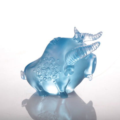 LIULI Chinese Year of the Ox Crystal Sculpture We Are Remarkable - LIULI Crystal Art