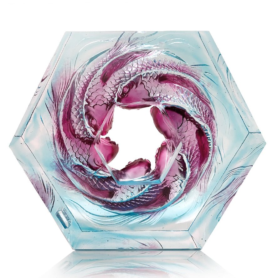 Crystal Fish, Koi Fish, Roiling Waters - LIULI Crystal Art