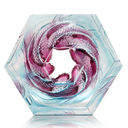 Crystal Fish, Koi Fish, Roiling Waters - LIULI Crystal Art