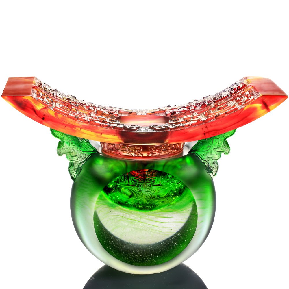 Crystal Vessel, Chinese Ding, Bluntness with Respect-Ding of Mutual Respect - LIULI Crystal Art