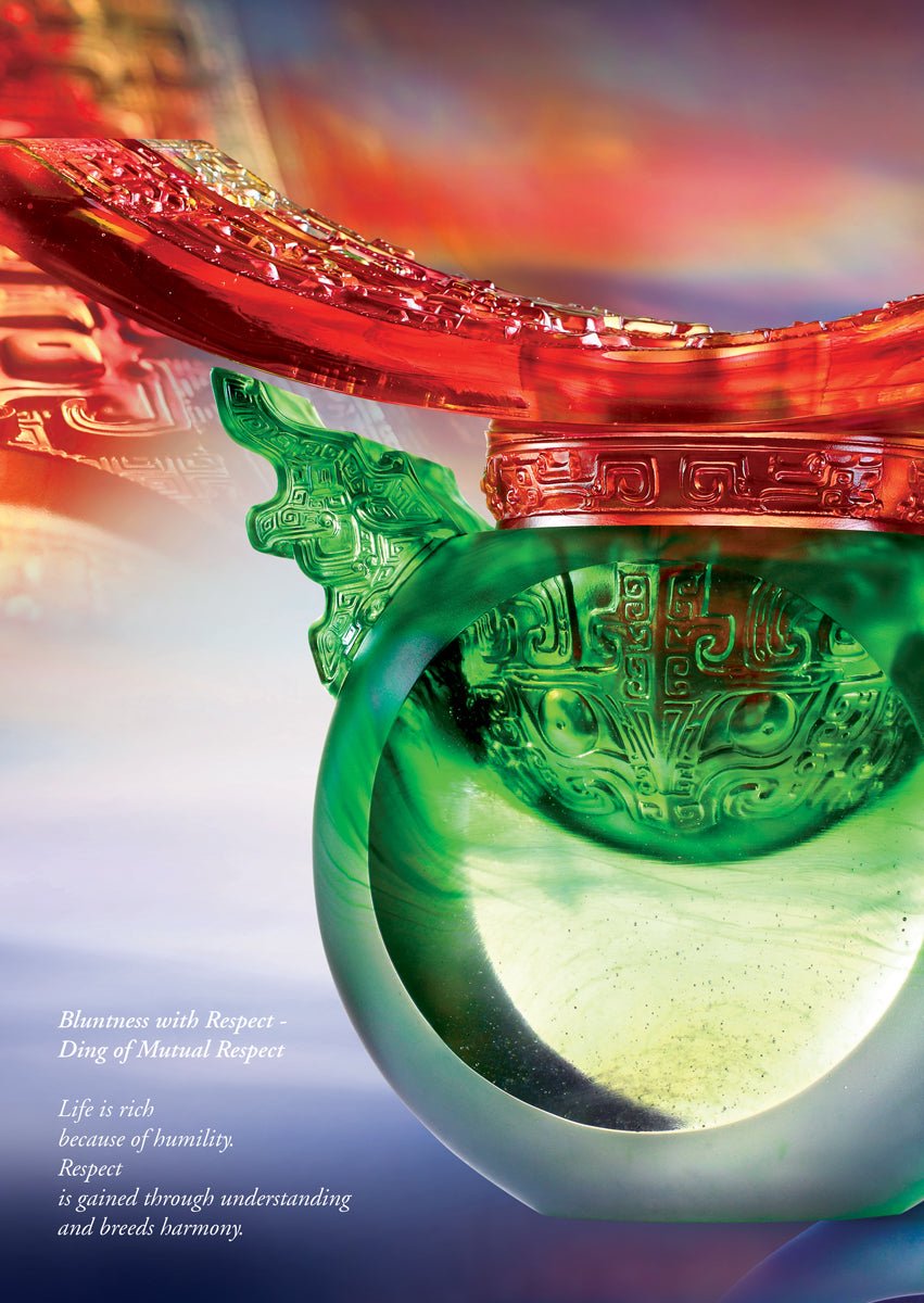 Crystal Vessel, Chinese Ding, Bluntness with Respect-Ding of Mutual Respect - LIULI Crystal Art