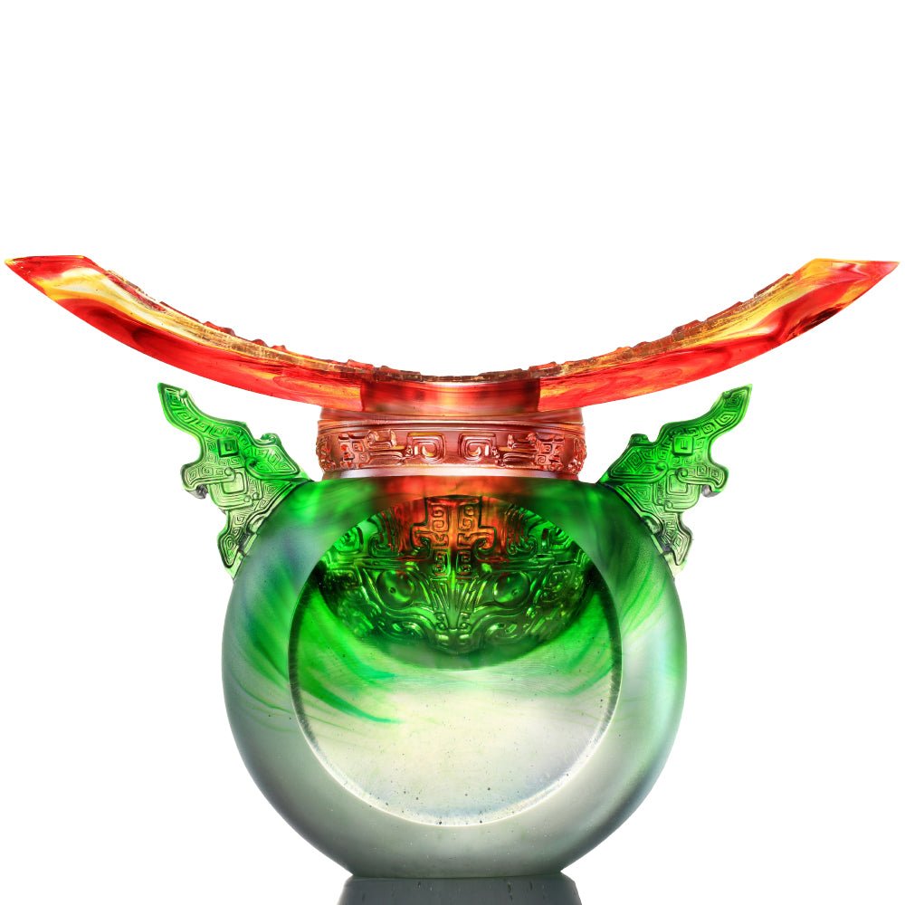Crystal Vessel, Chinese Ding, Bluntness with Respect-Ding of Mutual Respect - LIULI Crystal Art