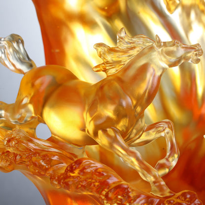 LIULI Crystal Art, Horse, Rising through Heaven and Earth - LIULI Crystal Art