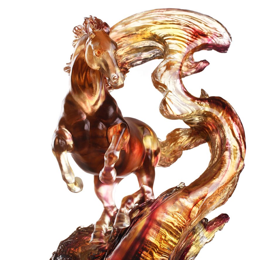 LIULI Crystal Art Horse Sculpture Accomplished - LIULI Crystal Art