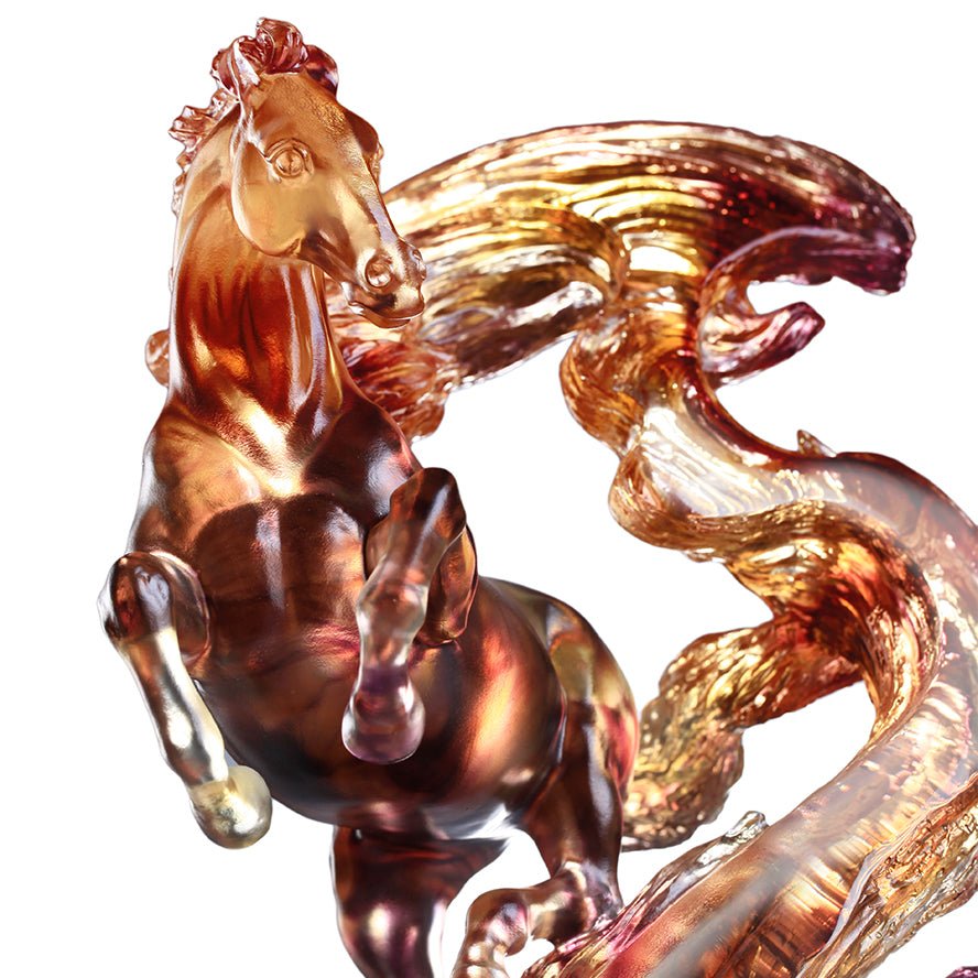 LIULI Crystal Art Horse Sculpture Accomplished - LIULI Crystal Art
