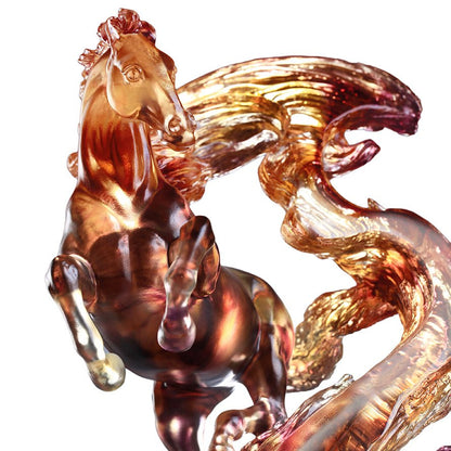 LIULI Crystal Art Horse Sculpture Accomplished - LIULI Crystal Art