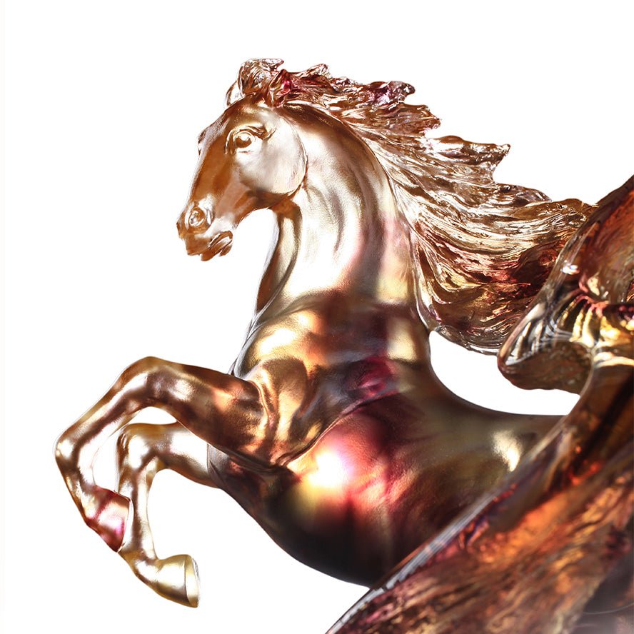 LIULI Crystal Art Horse Sculpture Accomplished - LIULI Crystal Art