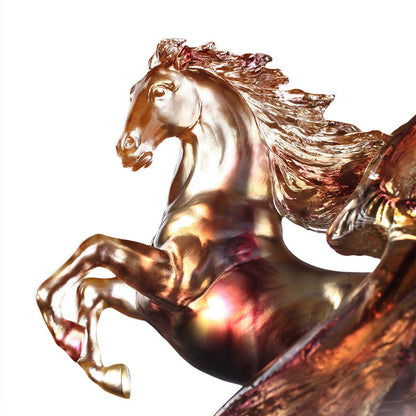 LIULI Crystal Art Horse Sculpture Accomplished - LIULI Crystal Art