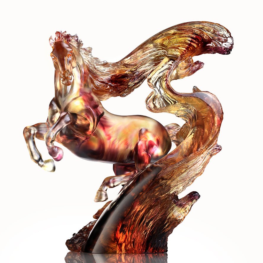 LIULI Crystal Art Horse Sculpture Accomplished - LIULI Crystal Art
