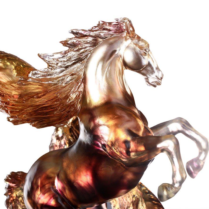 LIULI Crystal Art Horse Sculpture Accomplished - LIULI Crystal Art
