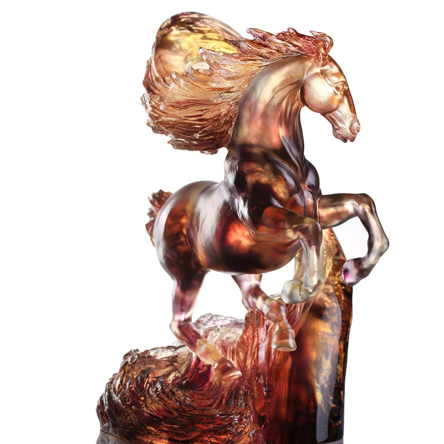 LIULI Crystal Art Horse Sculpture Accomplished - LIULI Crystal Art