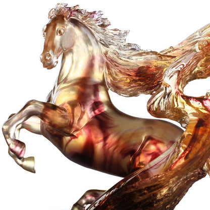 LIULI Crystal Art Horse Sculpture Accomplished - LIULI Crystal Art