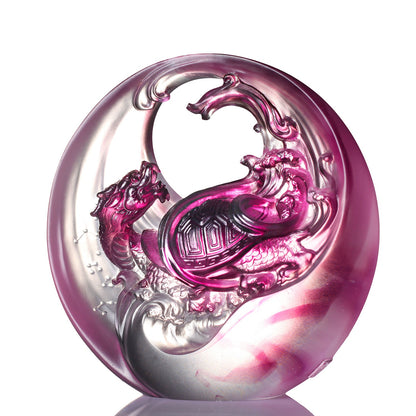 LIULI Crystal Art, Mythical Creature, Black Tortoise - Magnificent - LIULI Crystal Art