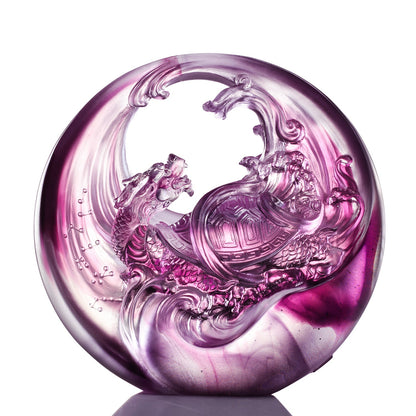 LIULI Crystal Art, Mythical Creature, Black Tortoise - Magnificent - LIULI Crystal Art