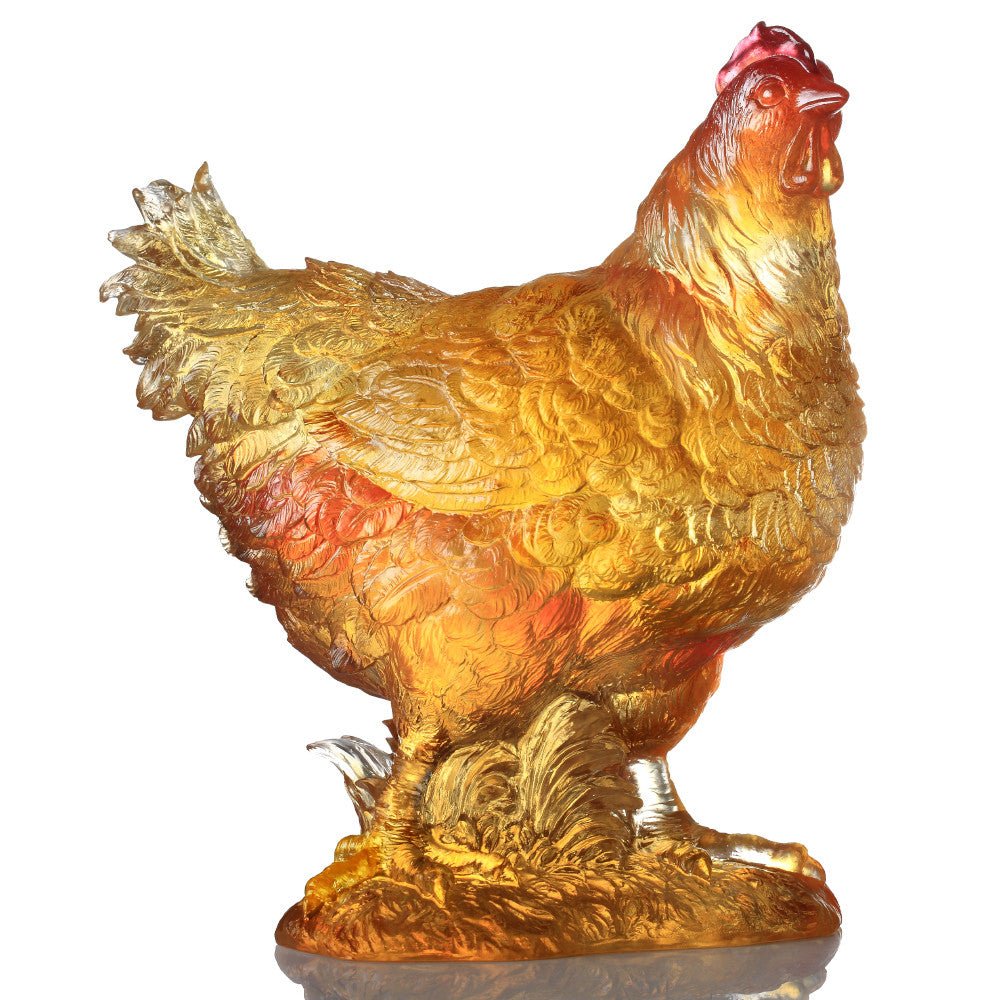 '-- DELETE -- Harmonious Home (Love of Parents), Rooster Figurines & Sculptures (Set of 2) - LIULI Crystal Art