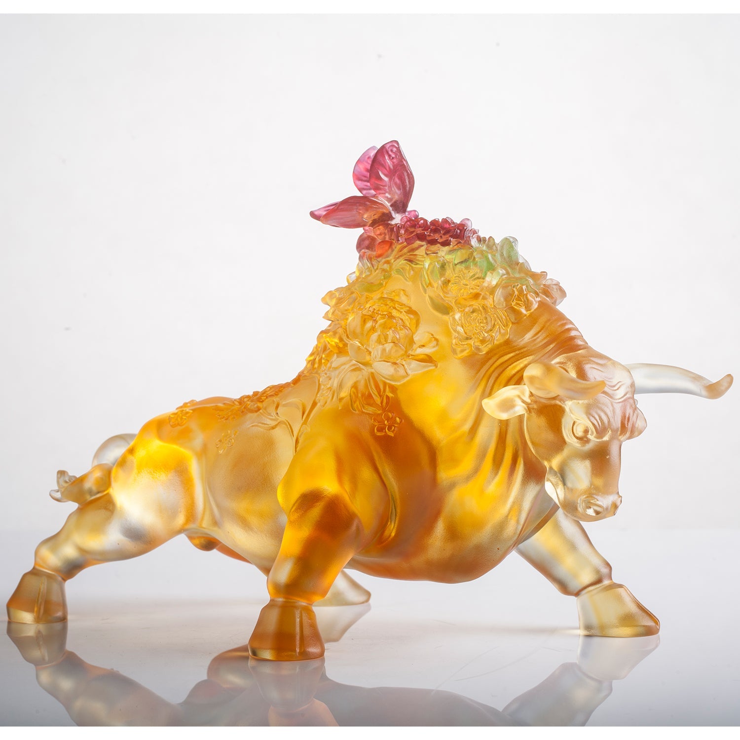 LIULI Crystal Art Year of the Ox Sign Step into Prosperity - LIULI Crystal Art