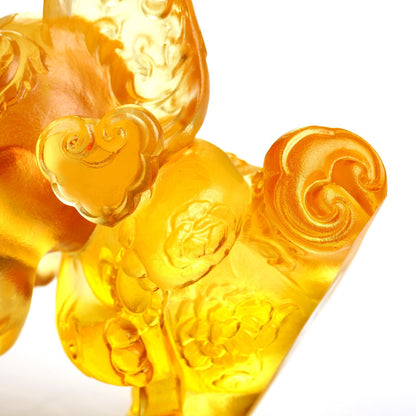 LIULI Crystal Elephant Sculpture, Lucky Little Elephant - LIULI Crystal Art