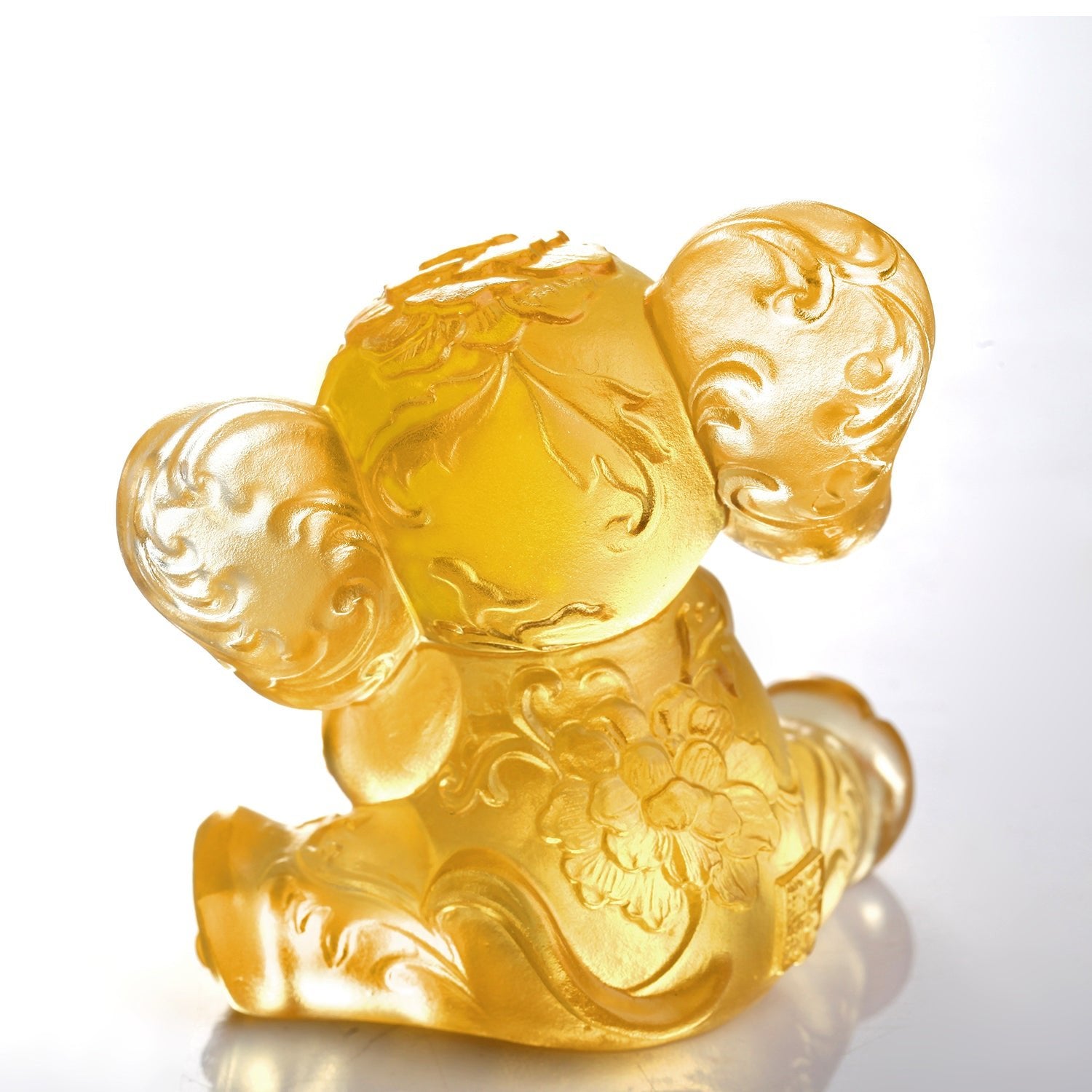 LIULI Crystal Elephant Sculpture, Lucky Little Elephant - LIULI Crystal Art
