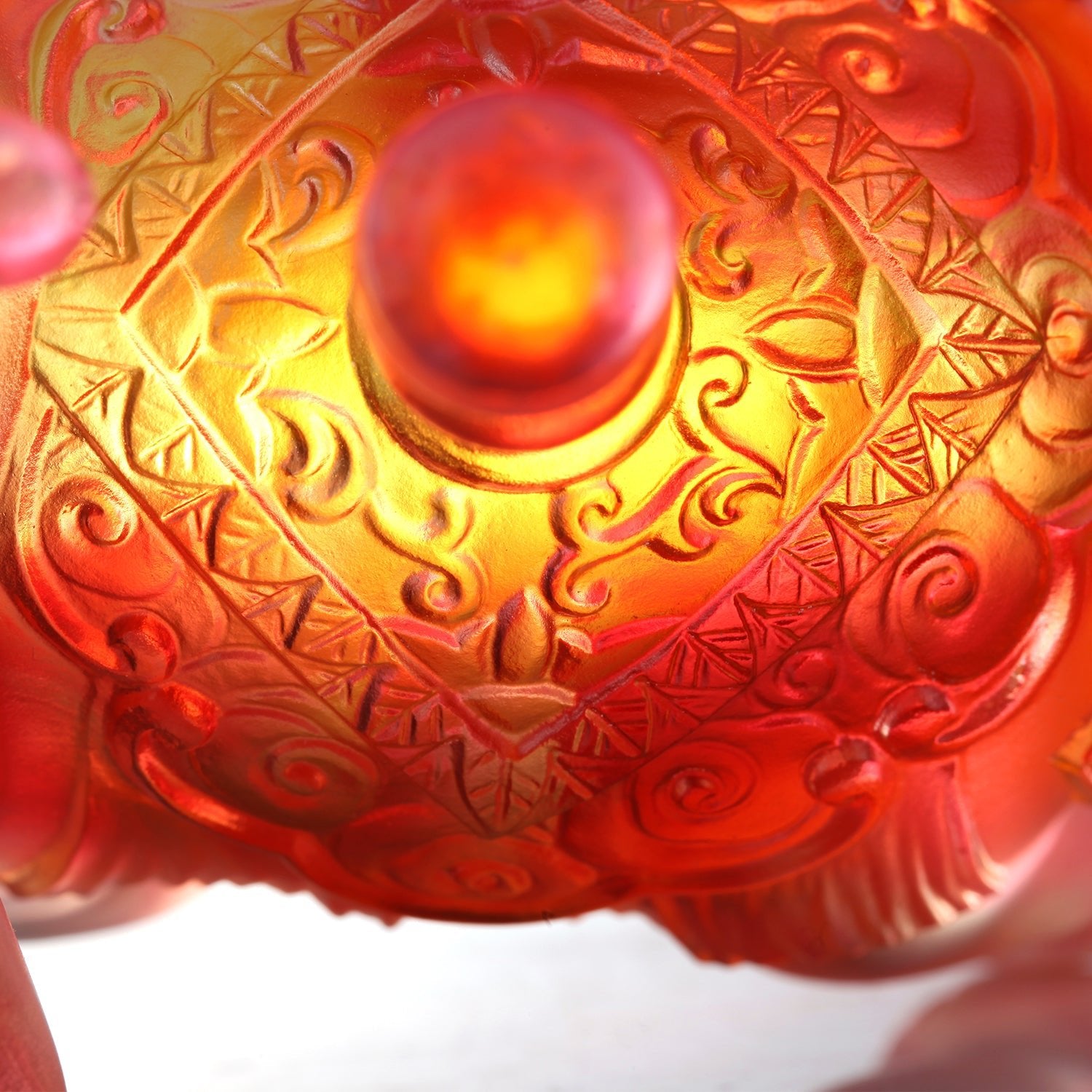 LIULI Crystal Elephant Sculpture, Raised Trunk, Optimism, The Auspicious Elephant - LIULI Crystal Art