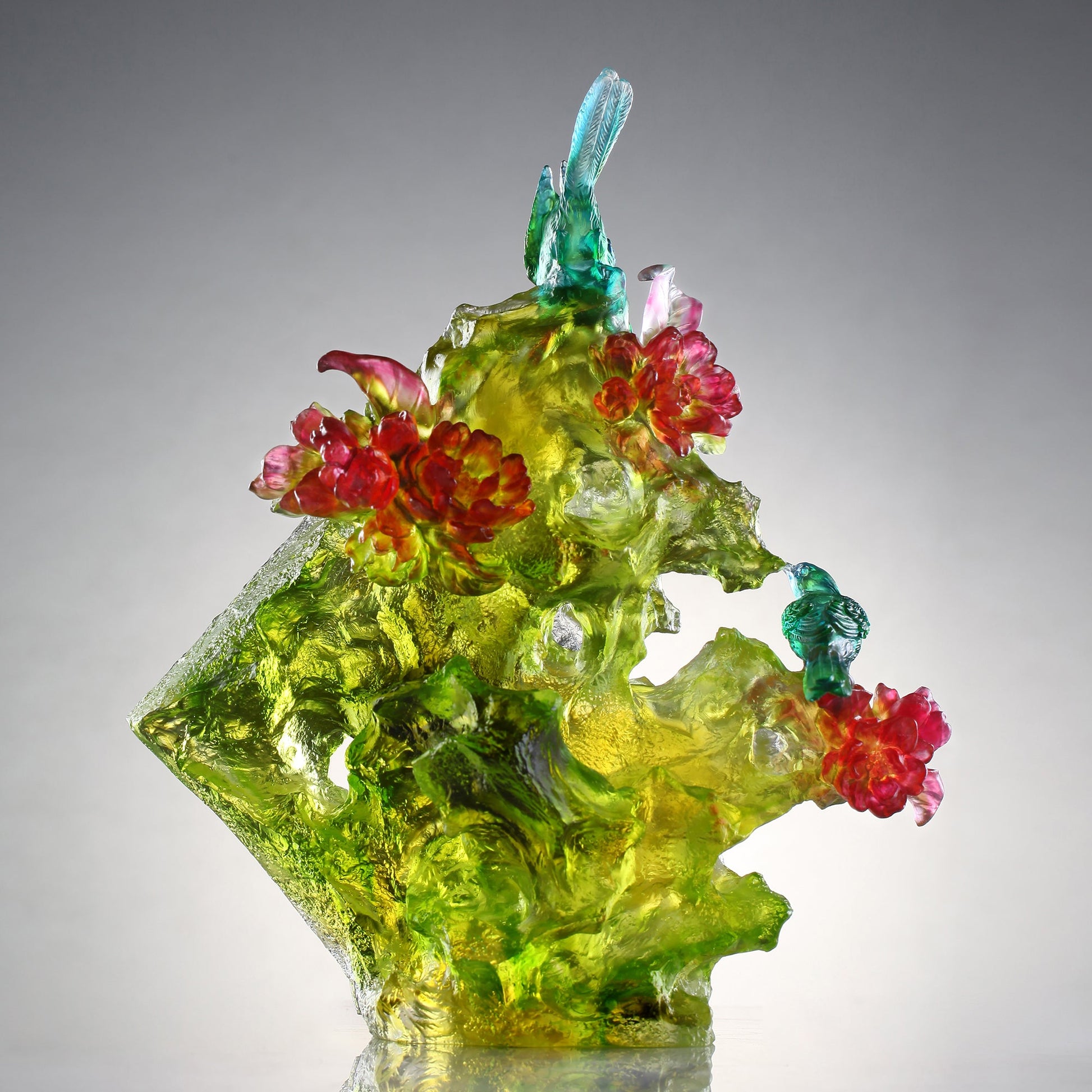 LIULI Crystal Fish and Bird, Beauty Lies Between Here and There - LIULI Crystal Art