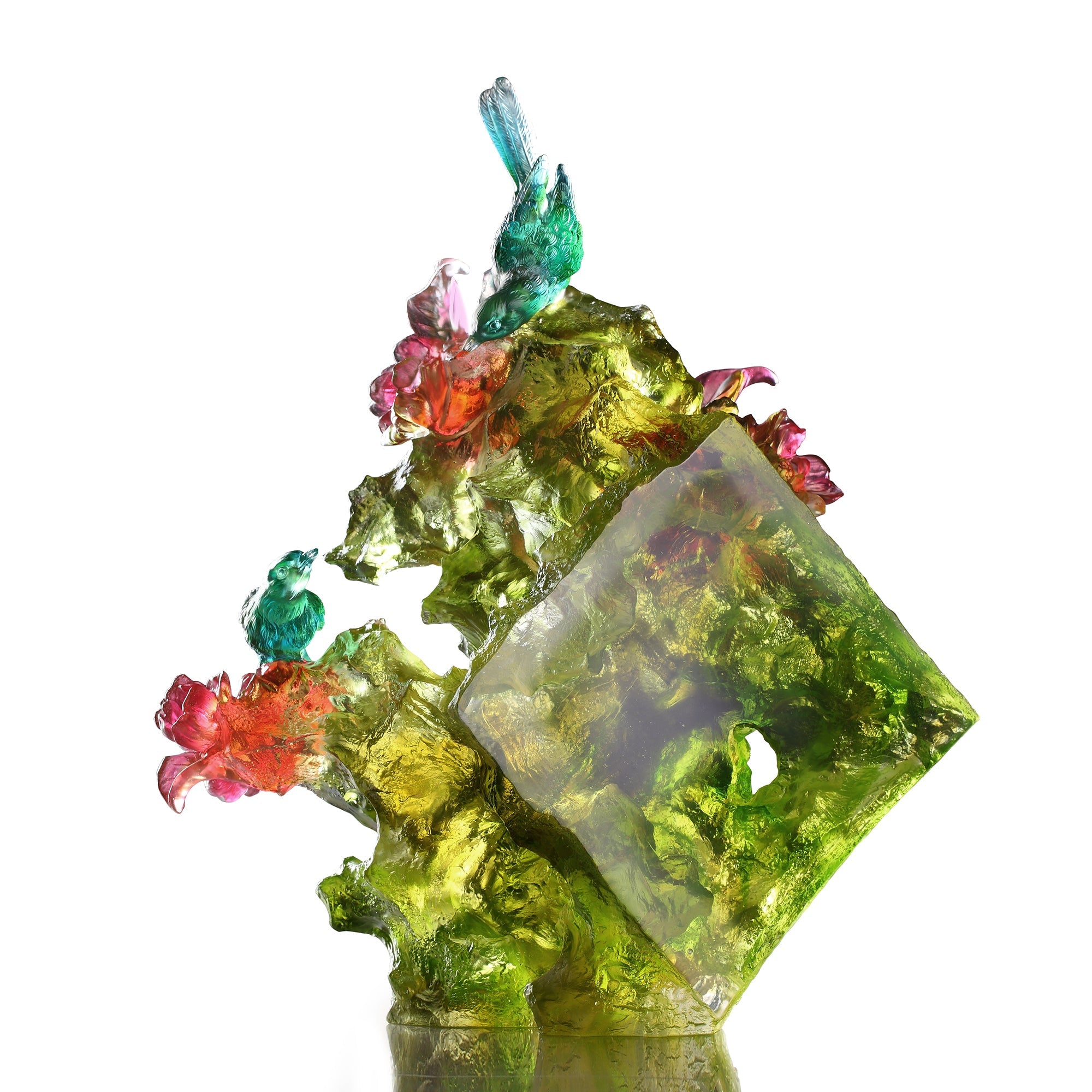 LIULI Crystal Fish and Bird, Beauty Lies Between Here and There - LIULI Crystal Art