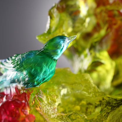 LIULI Crystal Fish and Bird, Beauty Lies Between Here and There - LIULI Crystal Art