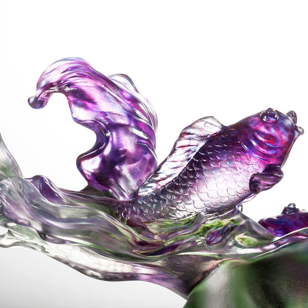 LIULI Crystal Fish Sculpture, Becoming Dragon - LIULI Crystal Art