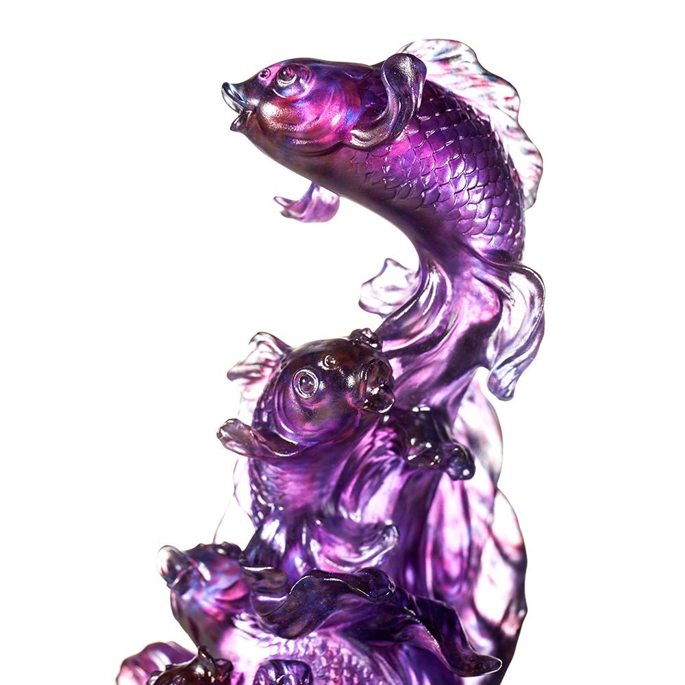 LIULI Crystal Fish Sculpture, Becoming Dragon - LIULI Crystal Art
