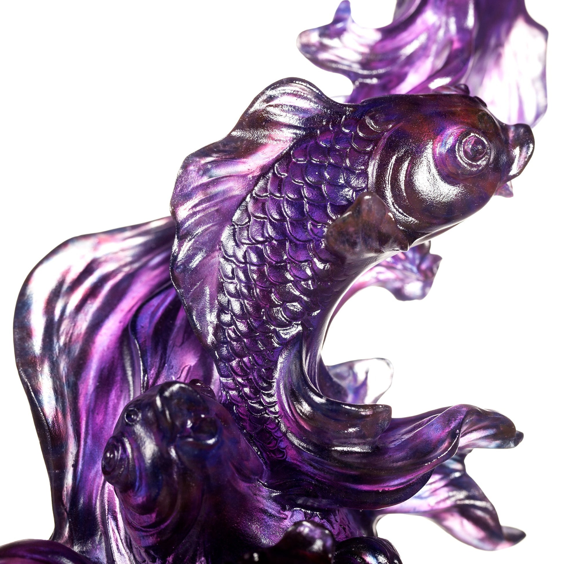 LIULI Crystal Fish Sculpture, Becoming Dragon - LIULI Crystal Art