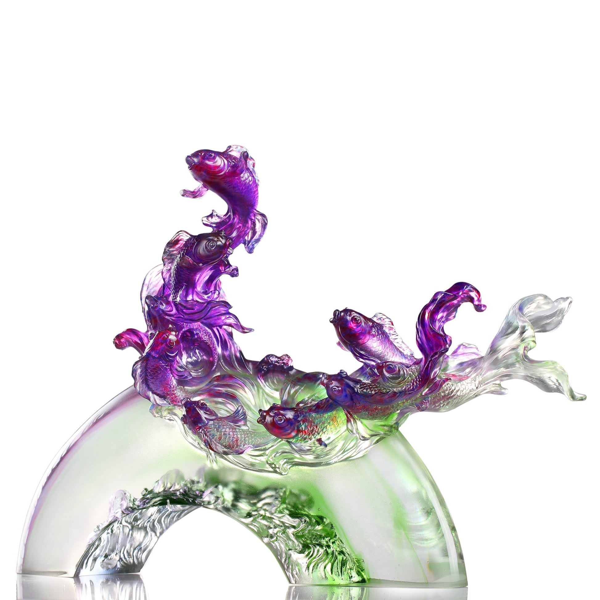 LIULI Crystal Fish Sculpture, Becoming Dragon - LIULI Crystal Art