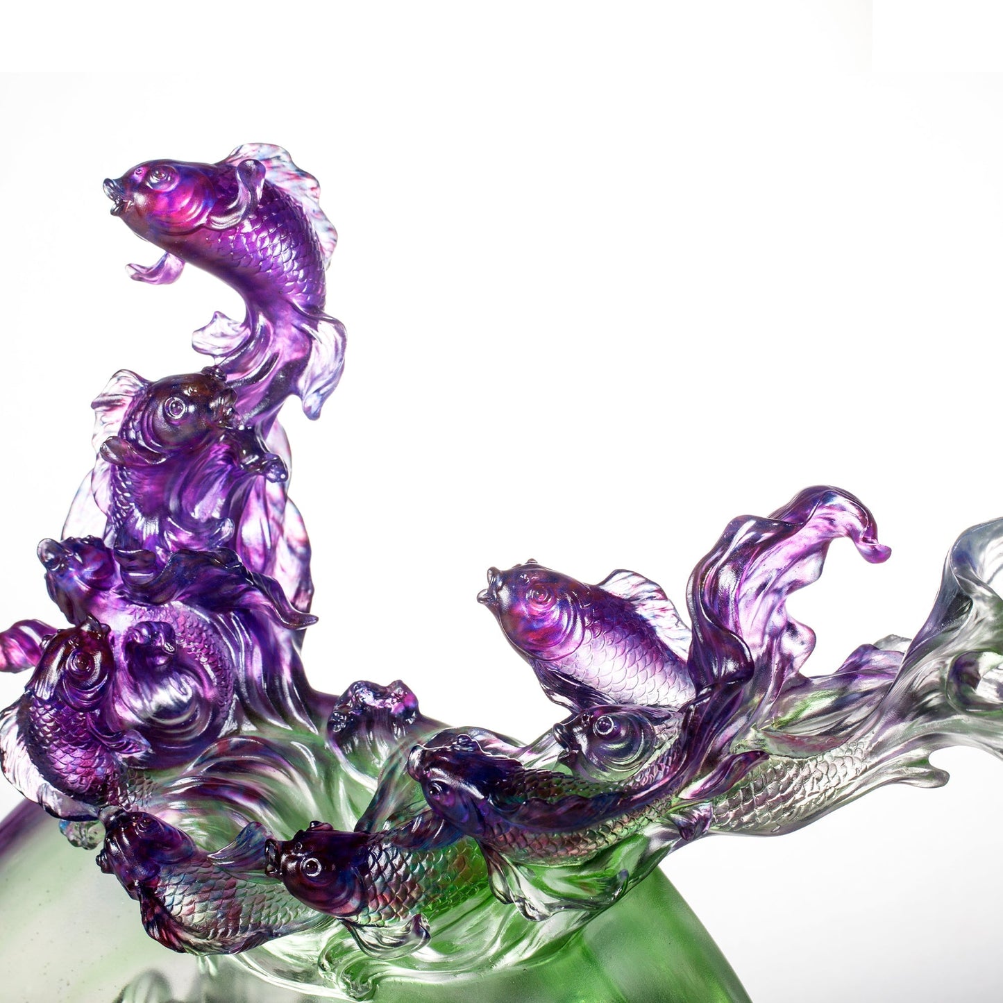 LIULI Crystal Fish Sculpture, Becoming Dragon - LIULI Crystal Art