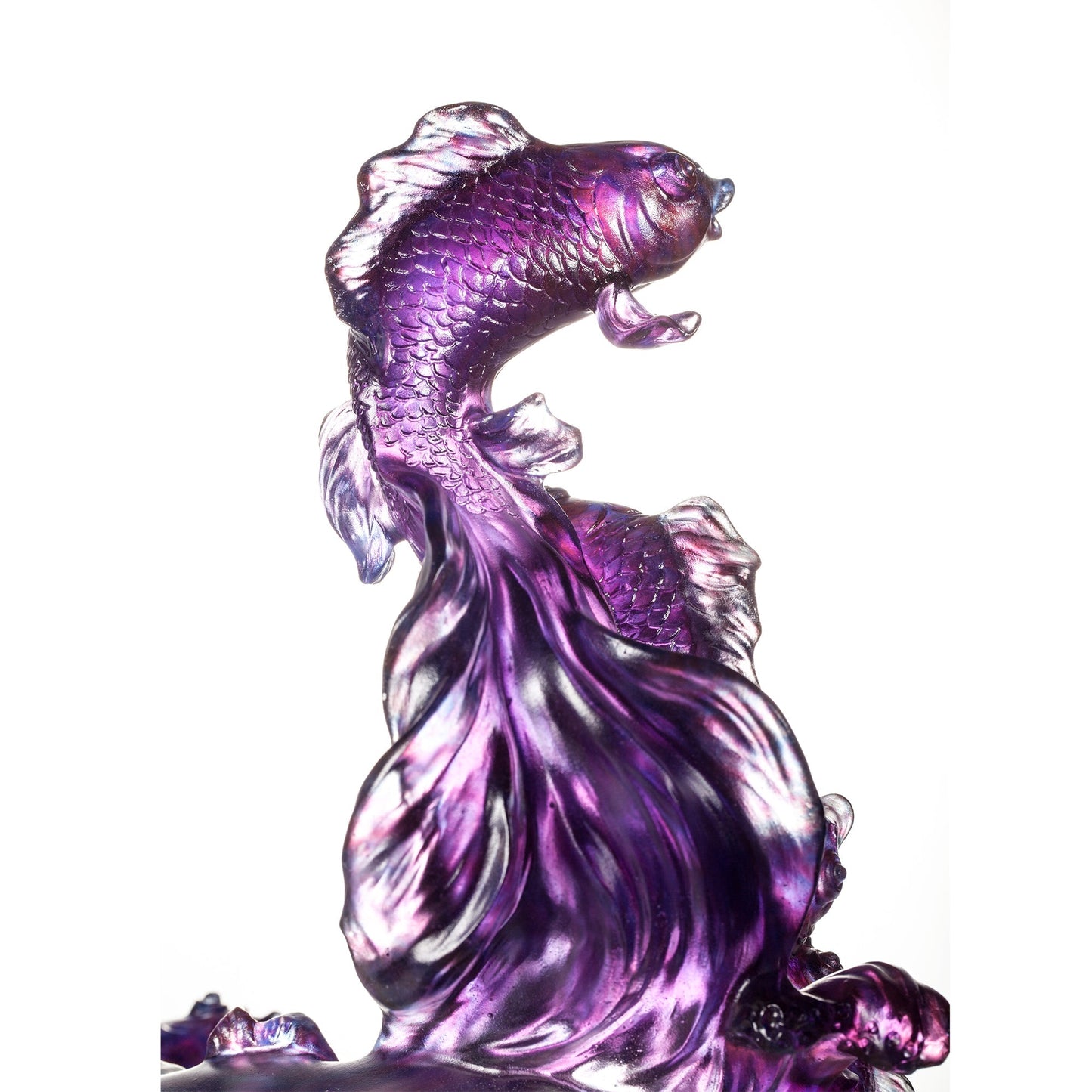 LIULI Crystal Fish Sculpture, Becoming Dragon - LIULI Crystal Art