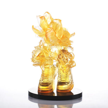 LIULI Crystal Flower Big Leaps Forward