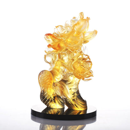 LIULI Crystal Flower Big Leaps Forward