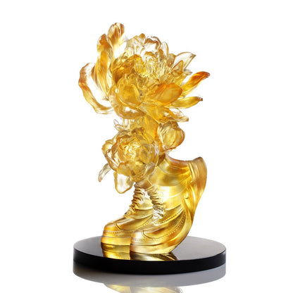 LIULI Crystal Flower Big Leaps Forward